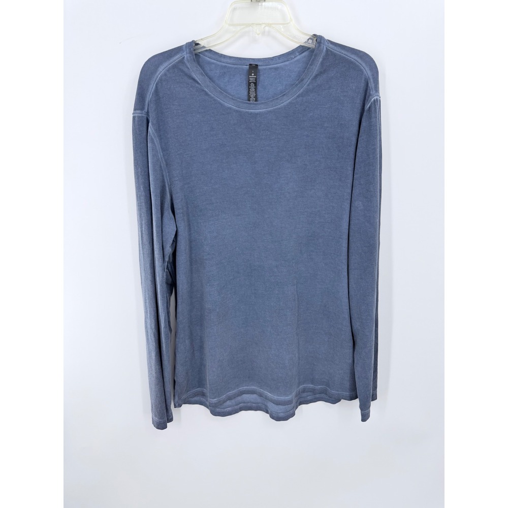 Lululemon Long Sleeve Shirt Men L Blue Pima Cotton SeaCell Crew Neck